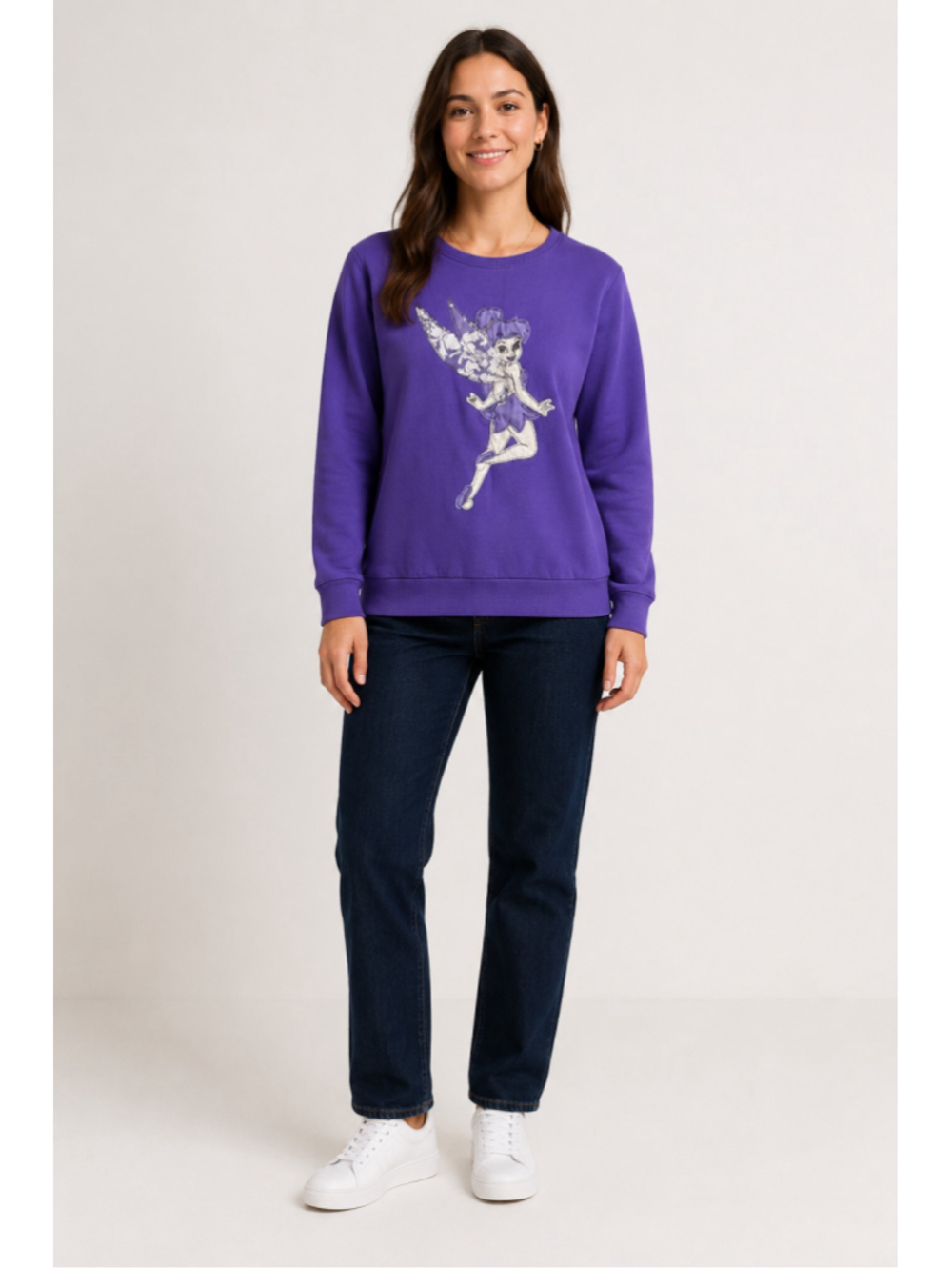 Women's Disney Parks Tinker Bell Sweatshirt XL Purple White